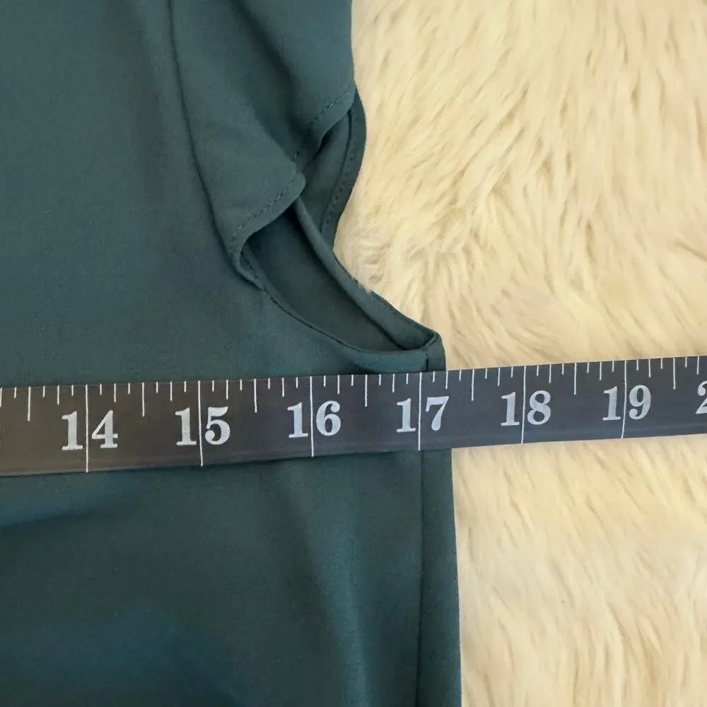 J. Crew Green V-Neck Flutter Sleeve Lightweight Blouse 0